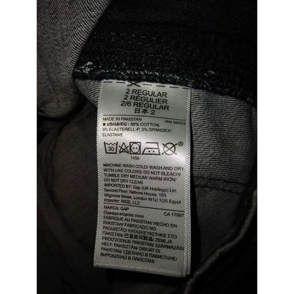 Gap 1969 True Skinny High Rise Gray Denim Pants Size 26R measures 26x27.5 - Picture 9 of 9